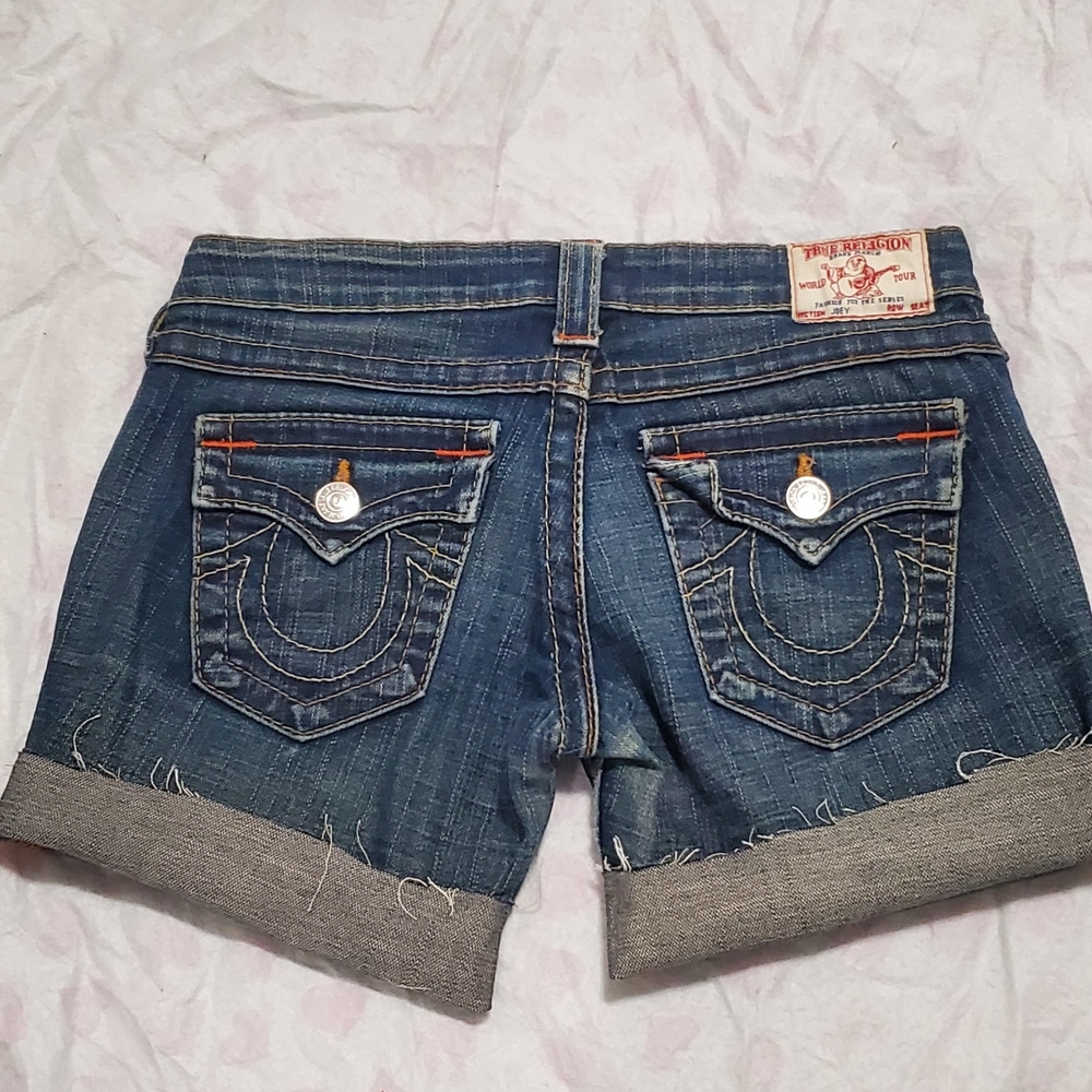 True Religion Dark Blue Jean Shorts